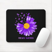 Daisy Butterfly Purple Ribbon Overdose Awareness Mousepad (Mit Mouse)