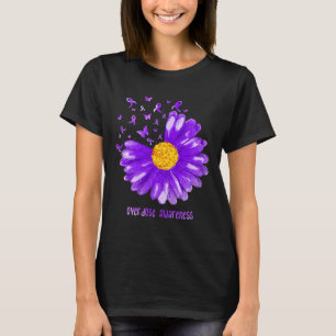 Daisy Butterfly Purple Ribbon Overdose Awareness T-Shirt