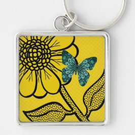Daisy Butterfly Tropical Keyring Schlüsselanhänger