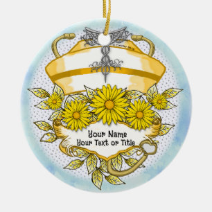 Daisy caduceus Krankenschwester Keramik Ornament