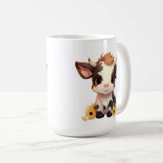Daisy Calf Kaffee Tasse 15oz (VorderseiteRechts)