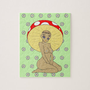 Daisy Cap Mushroom Princess Puzzle