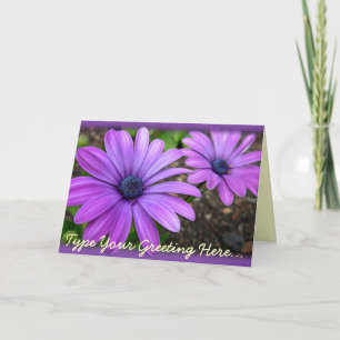 Daisy Card Blue Flowers Custom Grußkarten Karte