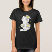 Daisy Cat Spring Floral Kitten With Flower Animal T-Shirt (Vorderseite)