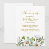 Daisy Celebration of Life Funeral Einladung (Vorne/Hinten)