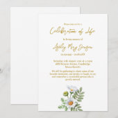 Daisy Celebration of Life Funeral Einladung (Vorne/Hinten)