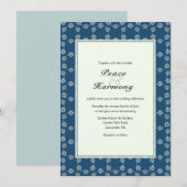 Daisy Chain Blue Pattern Hochzeitseinladung Einladung (Vorne/Hinten)