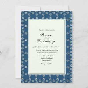 Daisy Chain Blue Pattern Hochzeitseinladung Einladung