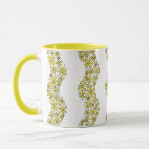 Daisy Chain Wiggly Blume Streifen gelb Tasse