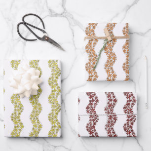 Daisy Chain Wiggly Blume Streifen Geschenkpapier Set