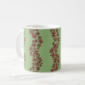 Daisy Chain Wiggly Blume Streifen grün Kaffeetasse (Vorderseite Links)