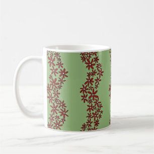 Daisy Chain Wiggly Blume Streifen grün Kaffeetasse