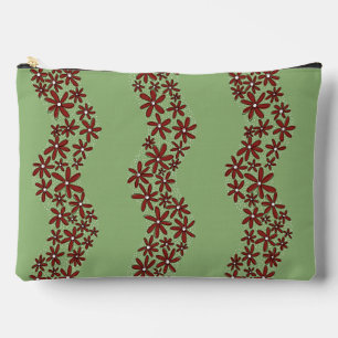 Daisy Chain Wiggly Blume Streifen grün Zubehörtasche