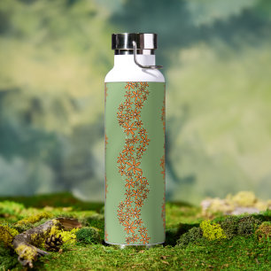 Daisy Chain Wiggly Blume Streifen orange auf grün Trinkflasche