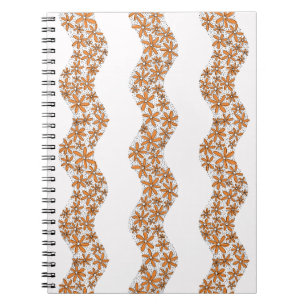 Daisy Chain Wiggly Blume Streifen orange Notizblock
