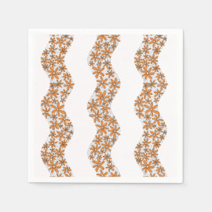 Daisy Chain Wiggly Blume Streifen orange Serviette