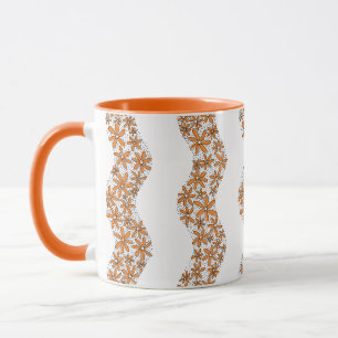 Daisy Chain Wiggly Blume Streifen orange Tasse