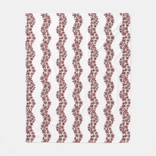 Daisy Chain Wiggly Blume Streifen rot Fleecedecke