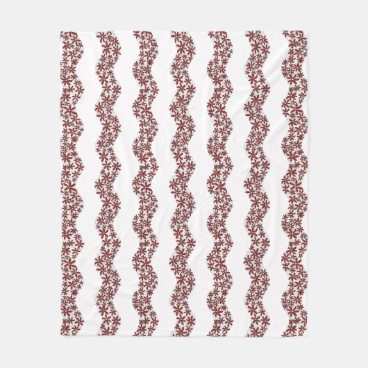 Daisy Chain Wiggly Blume Streifen rot Fleecedecke (Vorderseite)