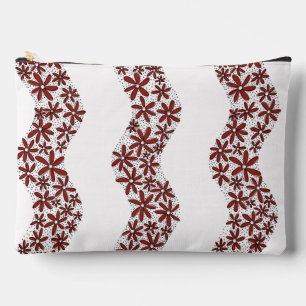 Daisy Chain Wiggly Blume Streifen rot Zubehörtasche