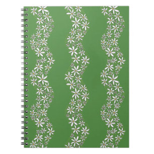 Daisy Chain Wiggly Blume Streifen weiß grün Notizblock