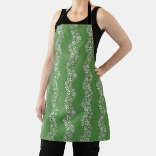 Daisy Chain Wiggly Blume Streifen weiß grün Schürze