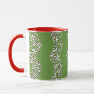 Daisy Chain Wiggly Blume Streifen weiß grün Tasse