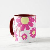Daisy Cherry Monogram Tasse (Vorderseite Links)