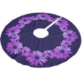 Daisy Christmas Tree Blue Daisy Blume Tree Skirt Polyester Weihnachtsbaumdecke (Schrägansicht)
