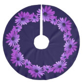 Daisy Christmas Tree Blue Daisy Blume Tree Skirt Polyester Weihnachtsbaumdecke (Vorderseite)