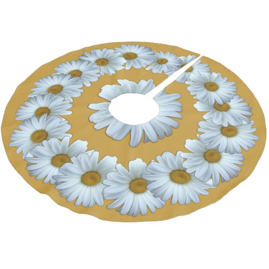 Daisy Christmas Tree Daisy Blume Tree Skirt Polyester Weihnachtsbaumdecke (Schrägansicht)