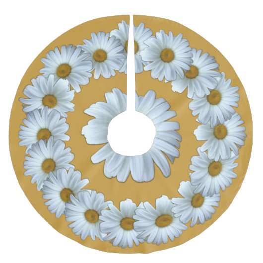 Daisy Christmas Tree Daisy Blume Tree Skirt Polyester Weihnachtsbaumdecke (Vorderseite)