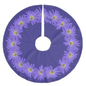 Daisy Christmas Tree Lila Daisy Tree Skirt Polyester Weihnachtsbaumdecke (Vorderseite)
