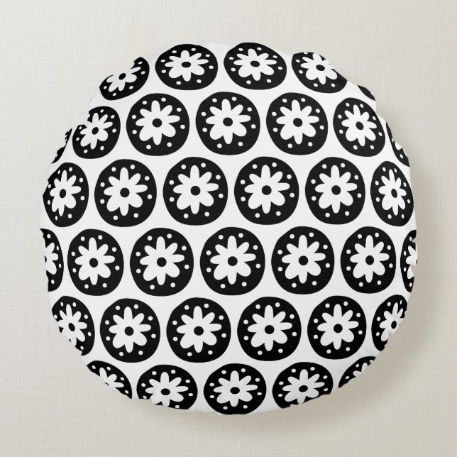 Daisy Circle Round Cushions Rundes Kissen (Vorderseite)