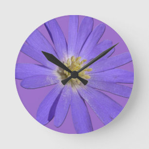 Daisy Clock Lila Daisis Blue Blume Wall Clock Runde Wanduhr