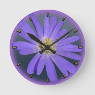Daisy Clock Lila Daisis Blue Blume Wall Clock Runde Wanduhr