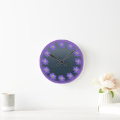 Daisy Clock Lila Daisis Blue Blume Wall Clock Runde Wanduhr (Zuhause)