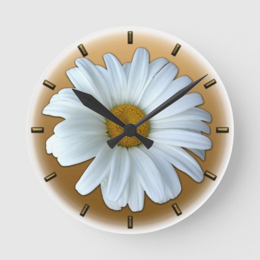 Daisy Clock-Wildblume erleichtert die Blume Runde Wanduhr (Vorderseite)