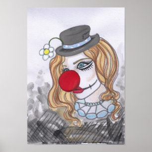 Daisy Clown Girl Portrait Fantasy Art Poster