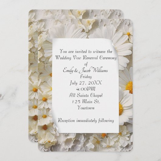 Daisy Collection Vow Renewal Wedding Einladung (Vorne/Hinten)