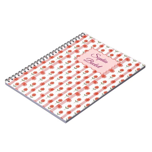 Daisy Coquette Stripes Notepad Notizblock (Linke Seite)