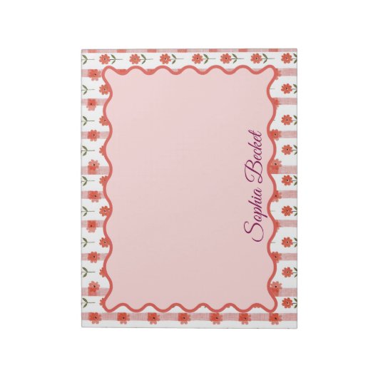 Daisy Coquette Stripes Notepad Notizblock (Rotiert)