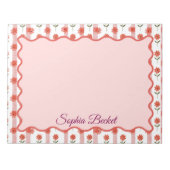 Daisy Coquette Stripes Notepad Notizblock (Vorderseite)