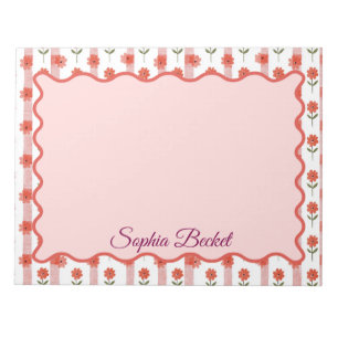 Daisy Coquette Stripes Notepad Notizblock