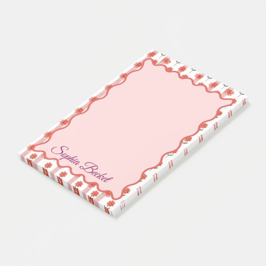 Daisy Coquette Stripes Notepad Post-it Klebezettel (angewinkelt)