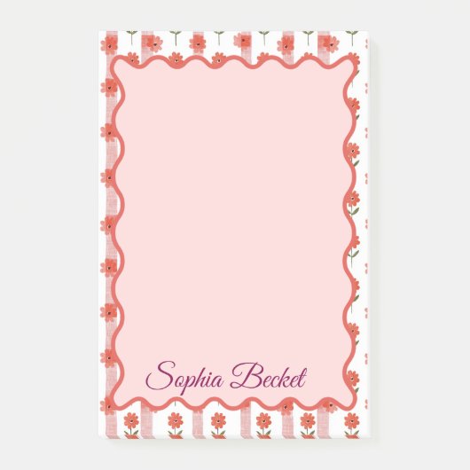 Daisy Coquette Stripes Notepad Post-it Klebezettel (Vorderseite)