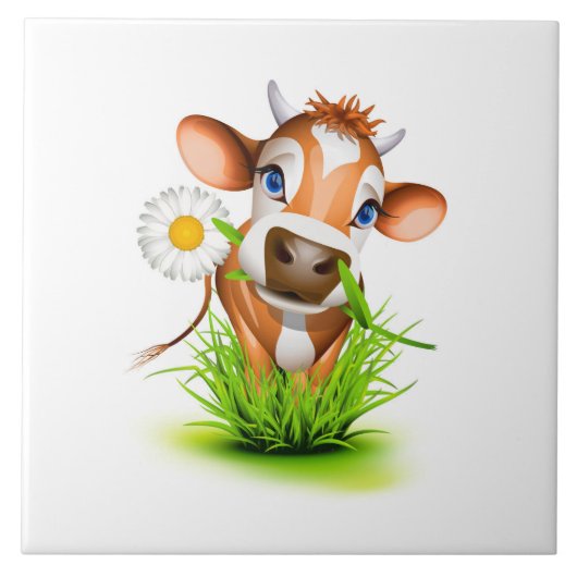 Daisy Cow Tile Fliese (Vorderseite)