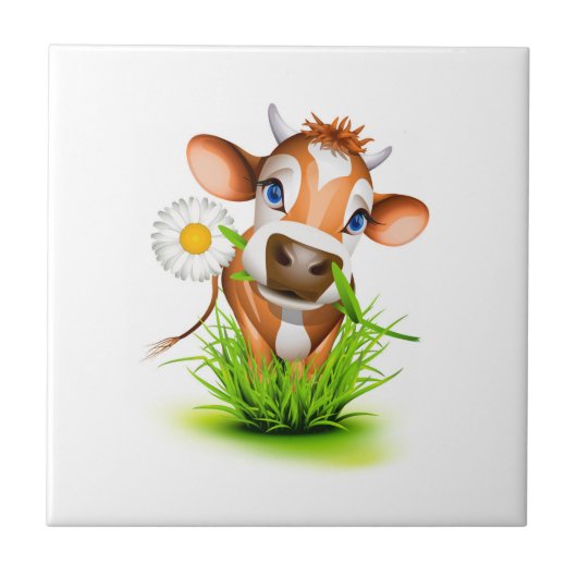 Daisy Cow Tile Fliese (Vorderseite)