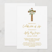 Daisy Cross Celebration of Life Funeral Einladung (Vorne/Hinten)