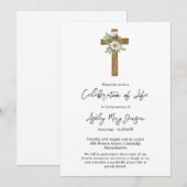 Daisy Cross Celebration of Life Funeral Einladung (Vorne/Hinten)